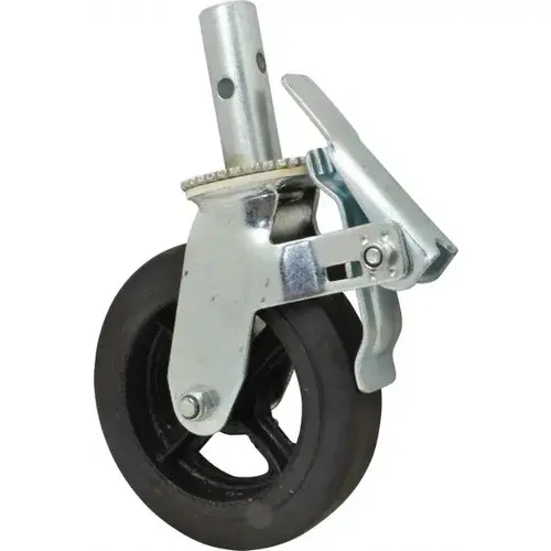 9-1/2" Diam x 2" Wide, Rubber Molded on 70 Durometer Swivel with Brake Double Braking Lock Design Caster