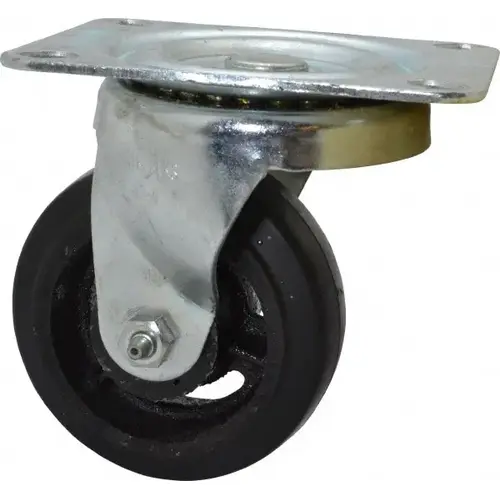 Swivel Top Plate Caster: Rubber, 4" Wheel Dia, 1-1/2" Wheel Width, 200 lb Capacity, 5-1/4" OAH Swivel Top Plate Caster: Rubber, 4" Wheel Dia, 1-1/2" Wheel Width, 200 lb Capacity, 5-1/4" OAH