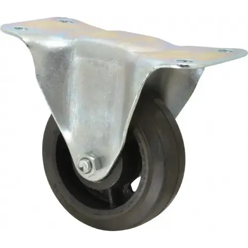 Rigid Top Plate Caster: Rubber, 4" Wheel Dia, 1-1/2" Wheel Width, 200 lb Capacity, 5-1/4" OAH Rigid Top Plate Caster: Rubber, 4" Wheel Dia, 1-1/2" Wheel Width, 200 lb Capacity, 5-1/4" OAH
