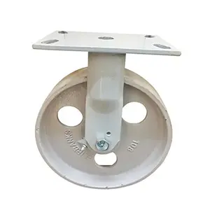 Fairbanks W26-8-IRB Swivel Top Plate Caster: Semi-Steel, 8" Wheel Dia, 2" Wheel Width, 1,200 lb Capacity, 9-1/2" OAH