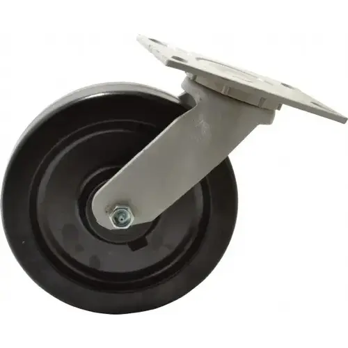 Swivel Top Plate Caster: Phenolic, 8" Wheel Dia, 2" Wheel Width, 1,200 lb Capacity, 9-1/2" OAH