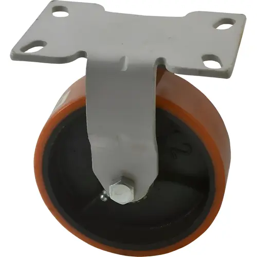 Rigid Top Plate Caster: Polyurethane with Semi-Steel Center Polyurethane & Polyurethane Mold on Steel, 6" Wheel Dia, 2" Wheel Width, 1,000 lb Capacity, 7-1/4" OAH Rigid Top Plate Caster: Polyurethane with Semi-Steel Center Polyurethane & Polyurethane Mold on Steel, 6" Wheel Dia, 2" Wheel Width, 1,000 lb Capacity, 7-1/4" OAH