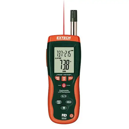 14 to 140 degreeF, 0 to 100% Humidity Range, Psychrometer