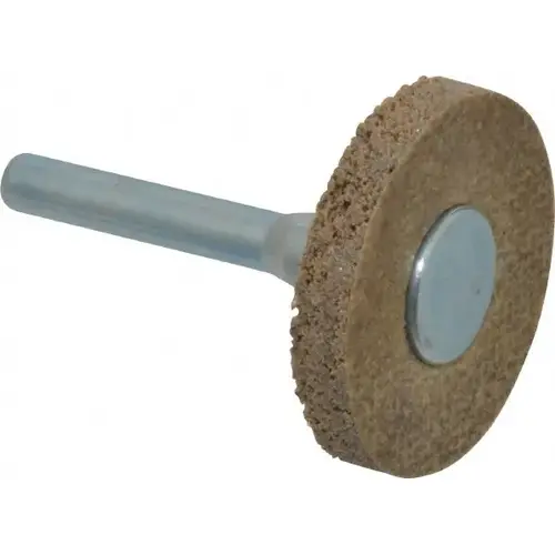 Deburring Wheel: 1-1/2" Dia, 1/4" Face Width, Density 8 N/A Aluminum Oxide Deburring Wheel: 1-1/2" Dia, 1/4" Face Width, Density 8 N/A Aluminum Oxide