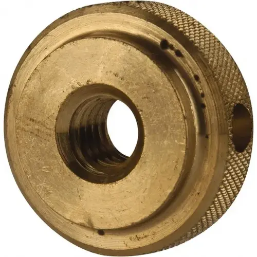 5/16-18" UNC Thread, Uncoated, Brass Round Knurled Check Nut