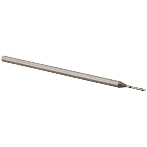 Micro Drill Bit: 0.0138" Dia, 118 degree Point, Solid Carbide Bright/Uncoated Micro Drill Bit: 0.0138" Dia, 118 degree Point, Solid Carbide Bright/Uncoated