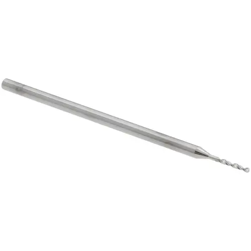 Micro Drill Bit: 0.0157" Dia, 118 deg Point, Solid Carbide Bright/Uncoated Micro Drill Bit: 0.0157" Dia, 118 deg Point, Solid Carbide Bright/Uncoated