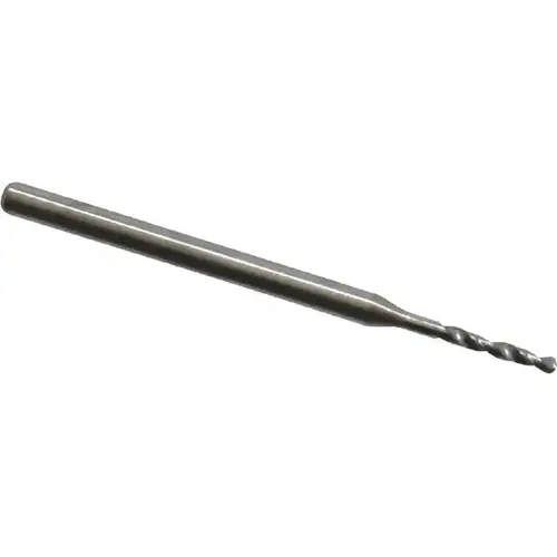 Micro Drill Bit: 0.0315" Dia, 118 degree Point, Solid Carbide Bright/Uncoated Micro Drill Bit: 0.0315" Dia, 118 degree Point, Solid Carbide Bright/Uncoated