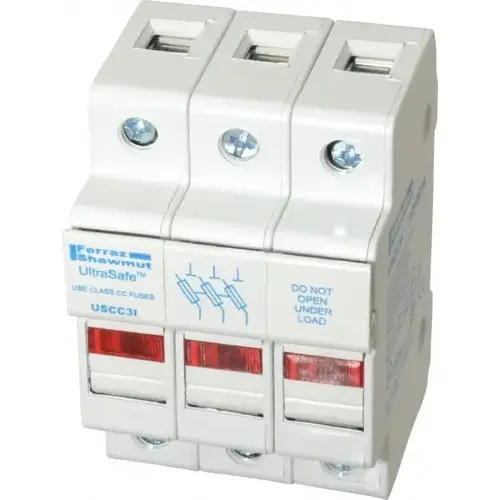 3 Pole, 600 VAC/VDC, 30 Amp, DIN Rail Mount Fuse Holder 3 Pole, 600 VAC/VDC, 30 Amp, DIN Rail Mount Fuse Holder