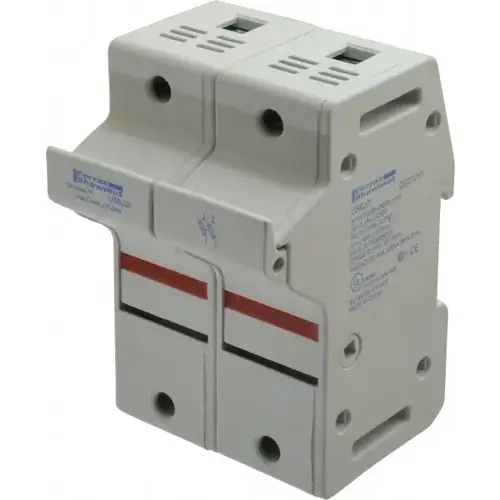 2 Pole, 600 VAC/VDC, 60 Amp, DIN Rail Mount Fuse Holder