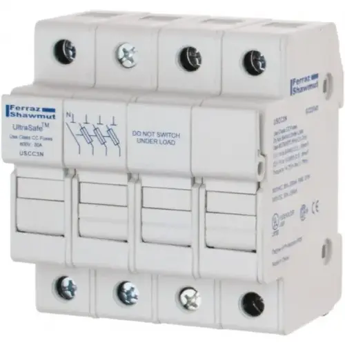 3 Pole, 600 VAC/VDC, 30 Amp, DIN Rail Mount Fuse Holder 3 Pole, 600 VAC/VDC, 30 Amp, DIN Rail Mount Fuse Holder