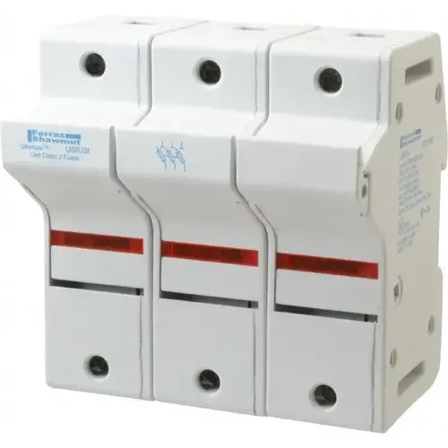 3 Pole, 600 VAC/VDC, 60 Amp, DIN Rail Mount Fuse Holder