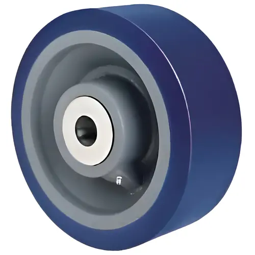 Swivel Top Plate Caster: Polyurethane Mold on to Cast Iron Center, 8" Wheel Dia, 2" Wheel Width, 620 lb Capacity, 10-3/16" OAH Swivel Top Plate Caster: Polyurethane Mold on to Cast Iron Center, 8" Wheel Dia, 2" Wheel Width, 620 lb Capacity, 10-3/16" OAH