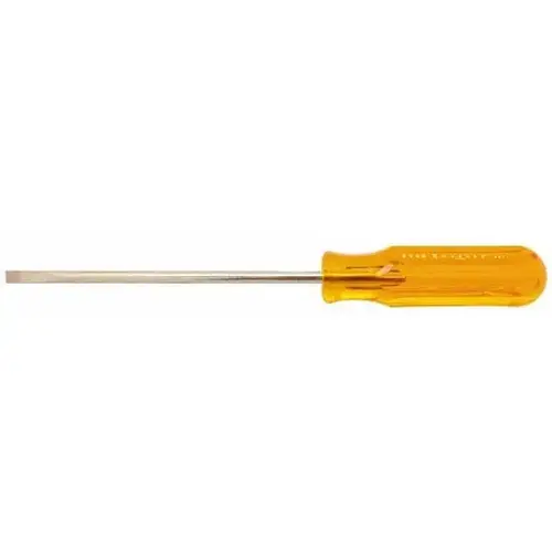 Slotted Screwdriver: 1/4" Width, 10-1/8" OAL, 6" Blade Length