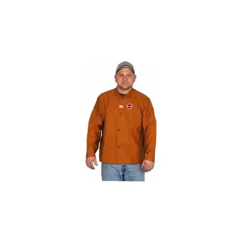 Flame Resistant/Retardant & Welding Jacket: Size Medium, Cotton, Snaps Closure Flame Resistant/Retardant & Welding Jacket: Size Medium, Cotton, Snaps Closure