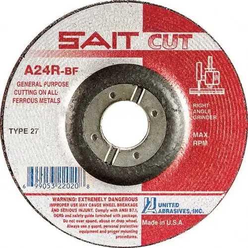 Depressed Center Wheel: Type 27, 4-1/2" Dia, Aluminum Oxide - pack of 25