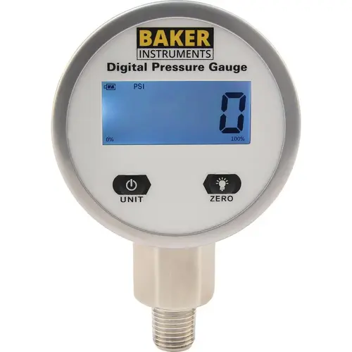 Pressure Gauge: 0 to 100 psi, 1/4" MNPT, Bottom Mount