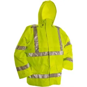 VIKING D6323JG-S Rain Jacket: Size S, ANSI/ISEA 107-2015, Green, Polyester