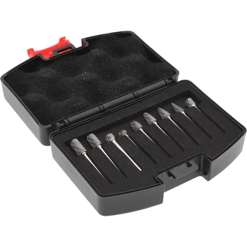 9 Pc Double Cut Burr Set with Cylinder 9 Pc Double Cut Burr Set with Cylinder