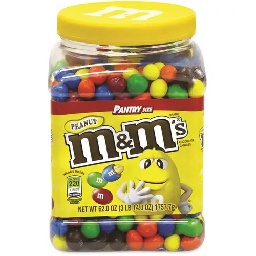 M&Ms Milk Chocolate Peanut Candies, 62 Oz Tub