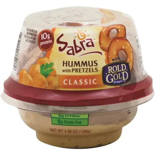 Sabra Classic Hummus With Pretzel 4.56 Oz Cup Case Of 6