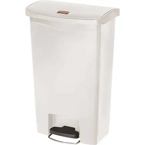 Rubbermaid Commercial Slim Jim 13 Gallon Front Step On Trash Can White Rubbermaid Commercial Slim Jim 13 Gallon Front Step On Trash Can White