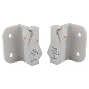 Brixwell 50-2008EW Euro White Dual Action Single/Double Hung Or Sliding Plastic (WOCD) Window Opening Control Device Pair
