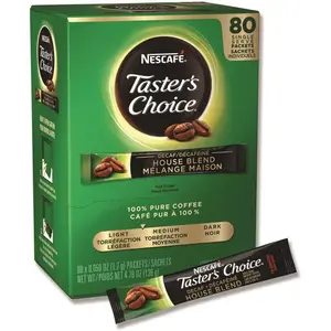 NESCAFE NES66488CT Nescafe Taster'S Choice Stick Pack, Decaf, 0.06oz, 80/Box, Package Of 480