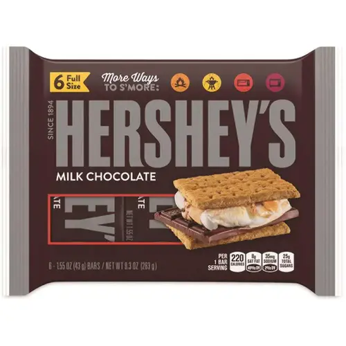 Hershey'S Milk Chocolate Bar, 1.55 Oz Bar, 6 Bars/pack, 2 Packs/box