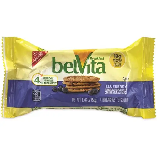 Nabisco Belvita Breakfast Biscuits Blueberry 1.76 Oz Package Of 25