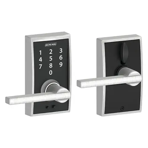Schlage Century Style Touch Entry Latitude Lever With Flex-Lock, Satin Chrome Schlage Century Style Touch Entry Latitude Lever With Flex-Lock, Satin Chrome
