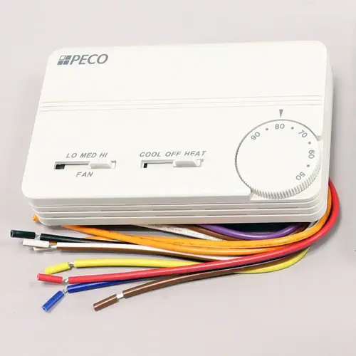 Peco Controls Electric Thermostat Manual Change Over 3 Speed Fan Heat Cool