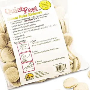 Master Caster 88847 Master Caster Quiet Feet Deluxe Noise Reducers, Circular, Beige, Package Of 100