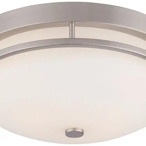 Satco Neval Brushed NICKEL Two-Light Flush Fixture Satco Neval Brushed NICKEL Two-Light Flush Fixture