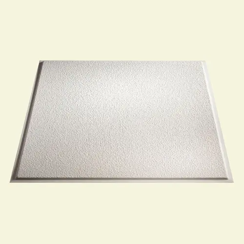 Genesis 2ftx2ft Stucco PRO Revealed Edge White Lay In Ceiling Tile, Carton Of 12