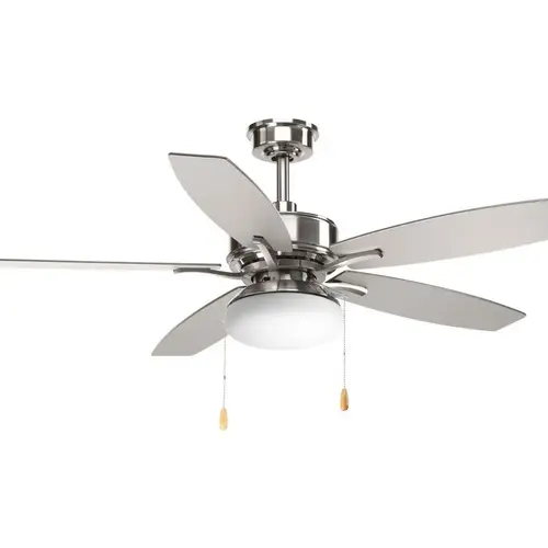 Progress Lighting 52" 5 Plywood Blade With Pull Chain Brushed NICKEL Progress Lighting 52" 5 Plywood Blade With Pull Chain Brushed NICKEL