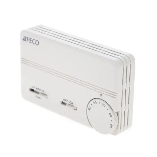 Peco Controls Electric Thermostat Auto Change Over 3 Speed Fan On Off