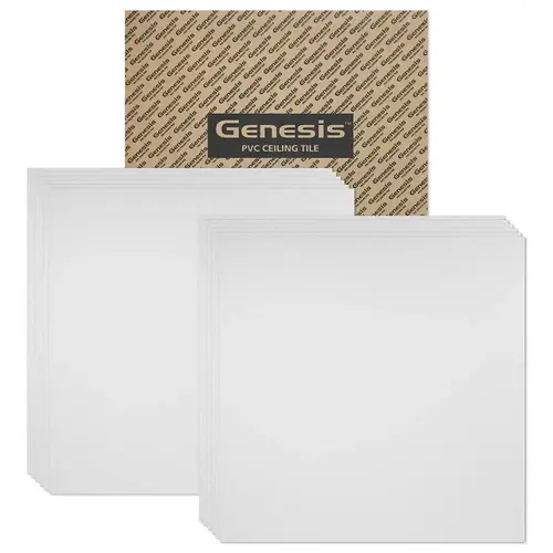 Genesis 2ft X 2ft Smooth PRO White Lay In Ceiling Tile, Case Of 12
