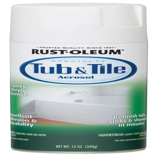 Rust-Oleum Epoxy Tub And Tile Spray Paint, 12 Ounce White