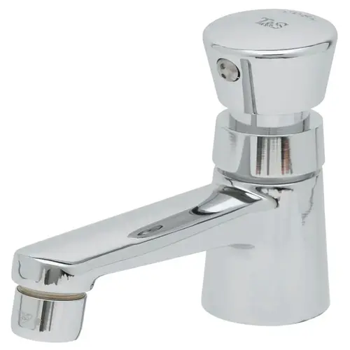 T & S Sill Faucet Self Close Metering Push Button Chrome 2.2 GPM