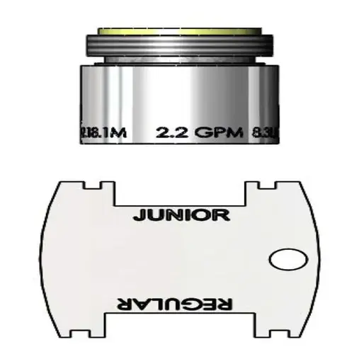 T & S Aerator, Vandal Resistant, 2.2 Gpm, 15/16"-27un Male Threads T & S Aerator, Vandal Resistant, 2.2 Gpm, 15/16"-27un Male Threads