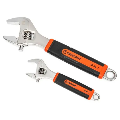 Crescent 6" And 10" Adjustable Wrench With Cushion Grip, Quick Fit Jaw, 2 Piece Crescent 6" And 10" Adjustable Wrench With Cushion Grip, Quick Fit Jaw, 2 Piece