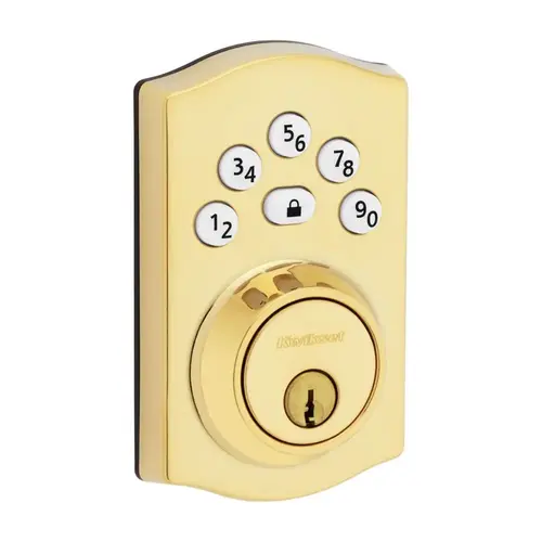 Kwikset Powerbolt 240 Contemporary Keypad Electronic Lock, Polished Brass Kwikset Powerbolt 240 Contemporary Keypad Electronic Lock, Polished Brass