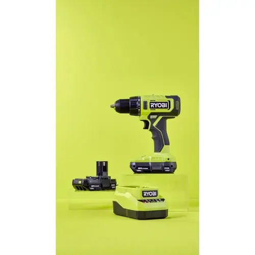 RYOBI One+ 18v Cordless 1/2" Drill/driver Kit With 2 - 1.5 Ah Batteries, Charger
