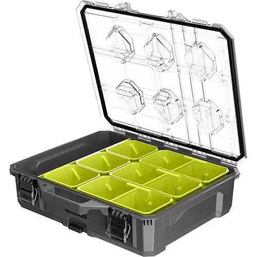 RYOBI Link Small Parts Organizer Tool Box With 10-Compartment Modular RYOBI Link Small Parts Organizer Tool Box With 10-Compartment Modular