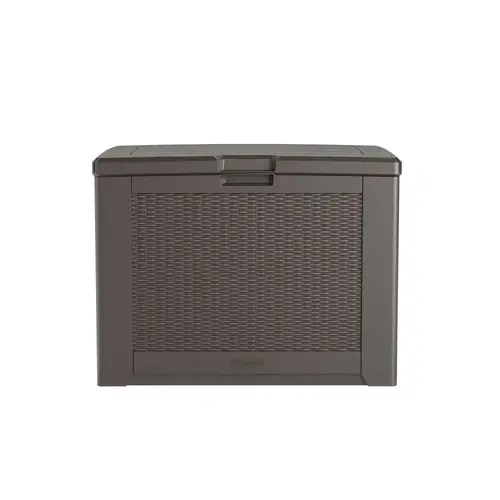 Rubbermaid Medium Resin Outdoor Storage Deck Box 74 Gal. Dark Walnut