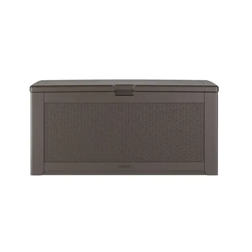 Rubbermaid Extra Large Resin Outdoor Storage Deck Box 134 Gal. Dark Walnut