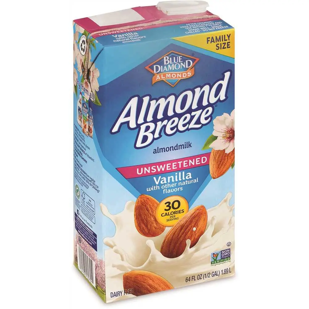 Blue Diamond Almond Breeze Almond Milk Unsweetened Vanilla 64 Oz Case Of 2 GRR30700081