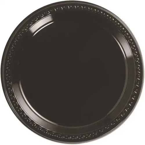 Chinet Black Heavyweight Plastic Round Plate 9", Package Of 1000