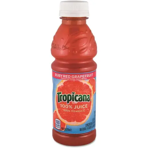 Tropicana 100% Juice, Ruby Red Grapefruit, 10oz Bottle, Case Of 24
